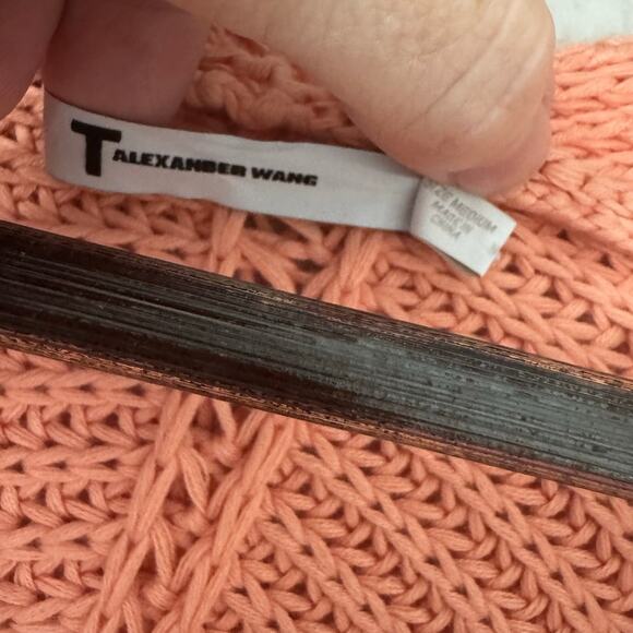 T Alexander Wang Deep V-Neck Knit Sweater Salmon Coral Size Medium - Picture 5 of 6